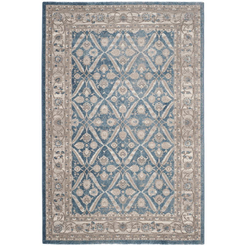 Three Posts Statham Oriental Blue/Beige Area Rug & Reviews Wayfair